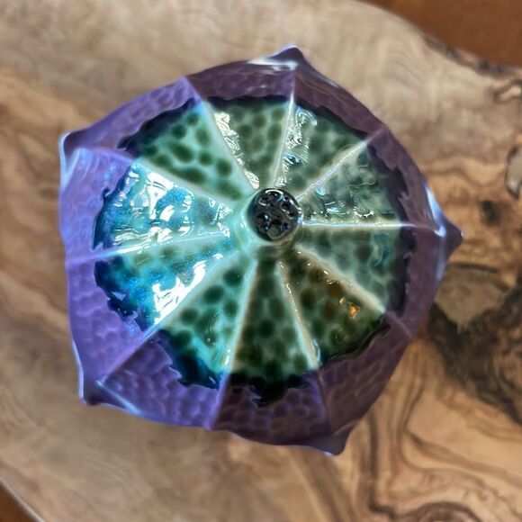 Vintage Eggplant Shaped Lidded Trinket Dish - Picture 2 of 8